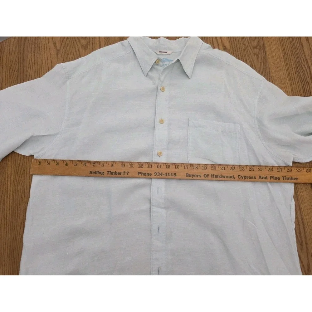 Tommy Bahama Relax 2X 100% Linen Shirt Light Blue Big Tall Long Sleeve Button Up - Picture 6 of 8